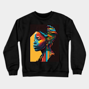 Colorful pop art style woman portrait Crewneck Sweatshirt